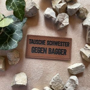 Lederlabel tausche Schwester