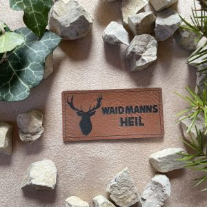 Kunstlederlabel "Waidmanns Heil"