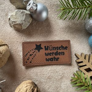 Warenkorb 18 Alternative view of Kunstlederlabel "Wünsche werden wahr"