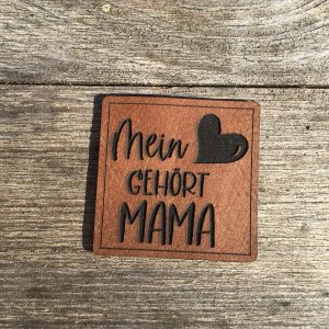 Lederlabel mein Herz gehört Mama