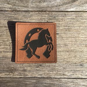 Lederlabel Pferd hufeisen