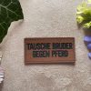 Lederlabel tausche Bruder