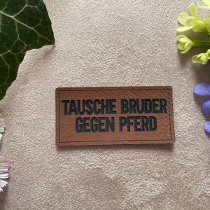 Lederlabel tausche Bruder
