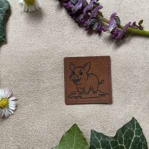Lederlabel Schweinchen