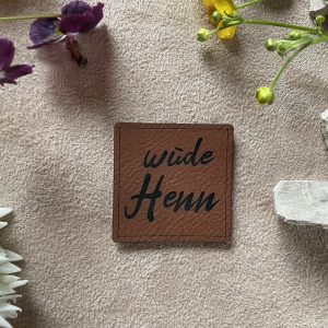 Kunstlederlabel "wüde Henn"