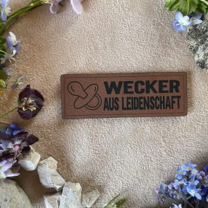 Kunstlederlabel "Wecker aus Leidenschaft"