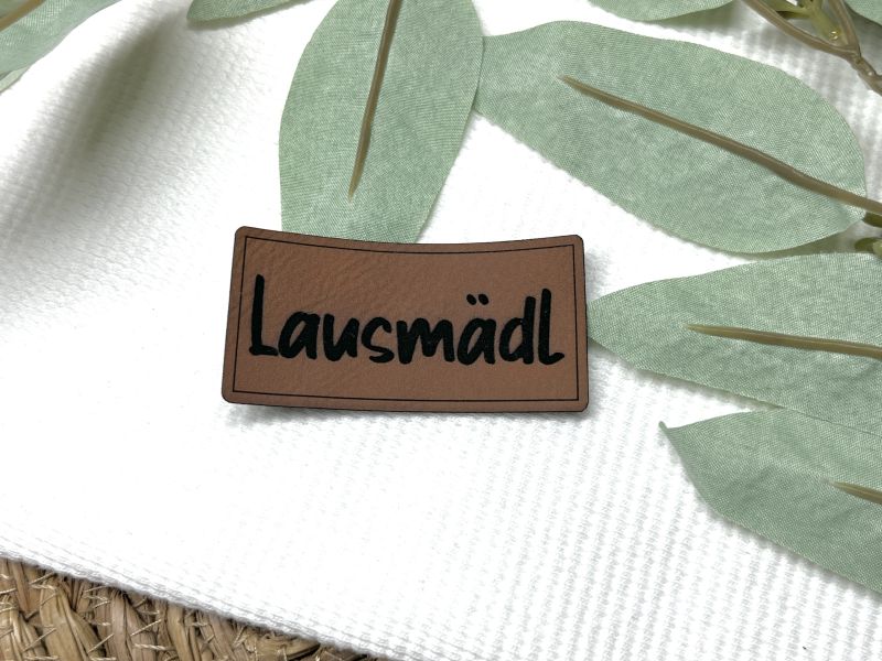 Lederlabel "Lausmädl" 1 Lederlabel Lausmädl