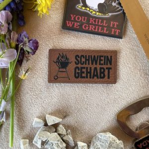 Lederlabel Schwein gehabt