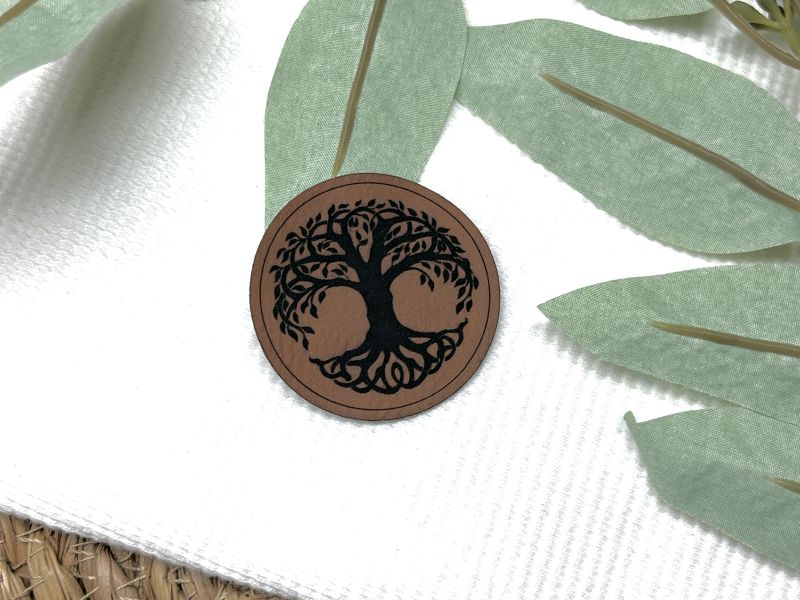 Kunstlederlabel Baum 1 Lederlabel Baum