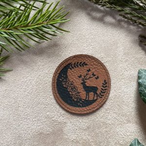 Lederlabel Hirsch Frühling