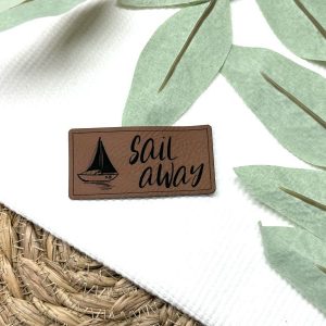Lederlabel Segelboot