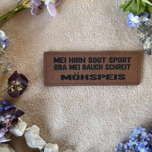 Kunstlederlabel "Möhspeis"