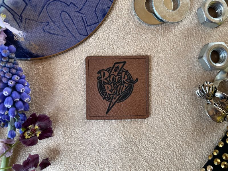 Kunstlederlabel "Rock'n Roll" 1 Lederlabel Rockn Roll