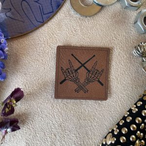 Lederlabel Rock Schlagzeug