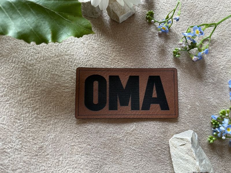 Kunstlederlabel "Oma" 1 Lederlabel Oma