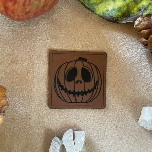 Kunstlederlabel "Kürbis Halloween"