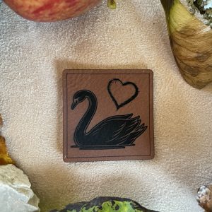 Lederlabel "schwarzer Schwan"