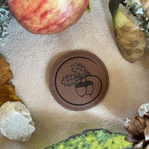 Lederlabel Haselnuss