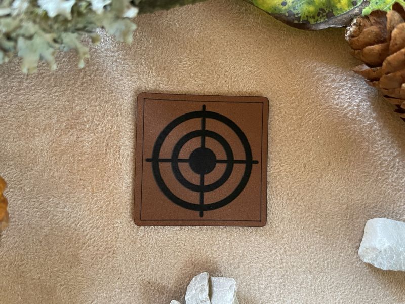 Lederlabel Zielscheibe