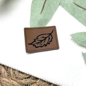 Lederlabel Herbst Blatt