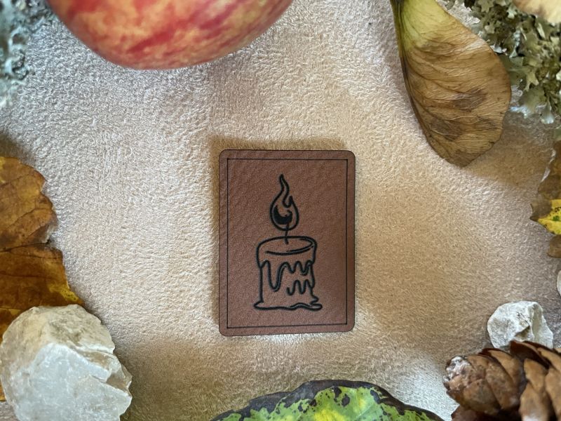 Lederlabel Kerze