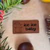 Lederlabel "Schneemann, lce ice baby" 3 Lederlabel Schneemann