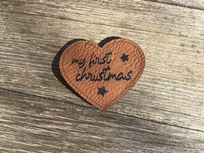Lederlabel "Herz, my first christmas" 1 Lederlabel my firt Christmas