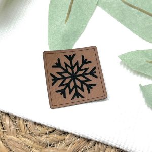 Lederlabel Schneeflocke