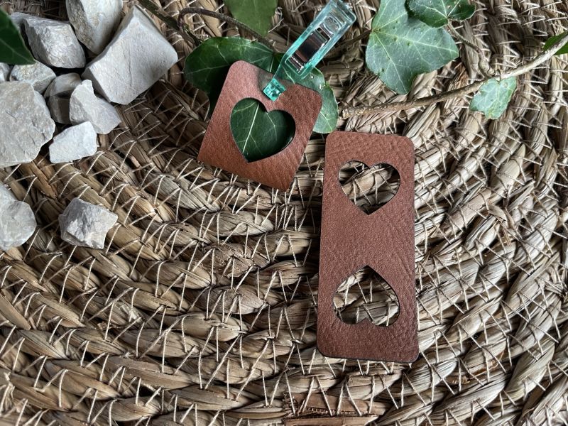 Lederlabel Herz, Label, Saumlabel