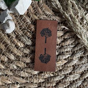 Lederlabel Klapp Baum