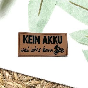 Lederlabel "kein Akku"