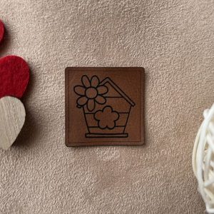 Leder Label "Vogelhäuschen"