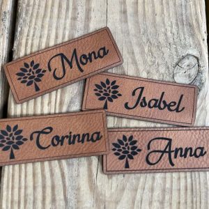 Label mit Name, Baum