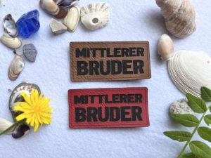Lederlabel mittlerer Bruder