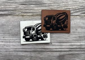 Label Mischwagen, Baufahrzeug, Baustelle