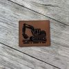 Leatherlabel excavator, Bagger, Label