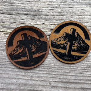 Lederpatch rund Gipfelkreuz Bergsteiger, Gipfelstürmer