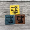 Stritzikistl Lederlabels 82 Kran Baumaschine Spielzeug Lederpatch
