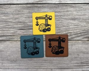 Kran Baumaschine Spielzeug Lederpatch