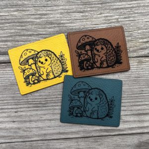 Pilz, Igel, Label, Lederlabel, Patch, Tüddelkram