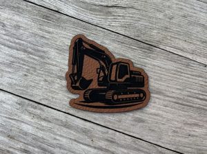 Lederlabel zum aufnähen Bagger