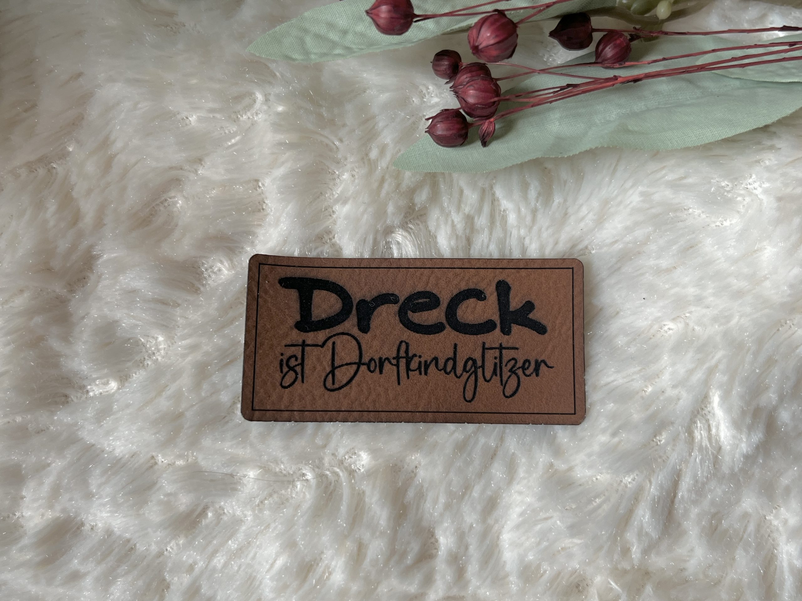 Lederlabel "Dorfkindglitzer" 1 Lederlabel Dorfkindglitzer