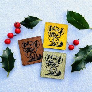 Hyäne Lederlabel König der Löwen, Lederpatch, Lederlabel coole Kinder