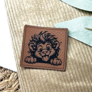 Lederlabel "cooler Löwe"