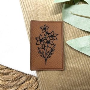 Lederlabel Frühlingsblumen