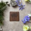 Frühlingsblumen Lederlabel