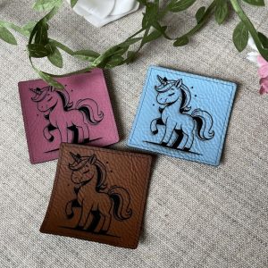 Lederlabel Label Einhorn