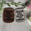 Lederlabel "Tasche voll Glück und Schokolade" 2 Tasche voll Glück und Schokolade