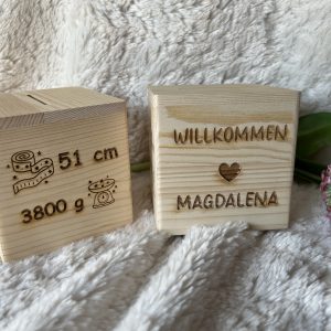 Warenkorb 27 Alternative view of Personalisierte Spardose, Geschenk zur Geburt