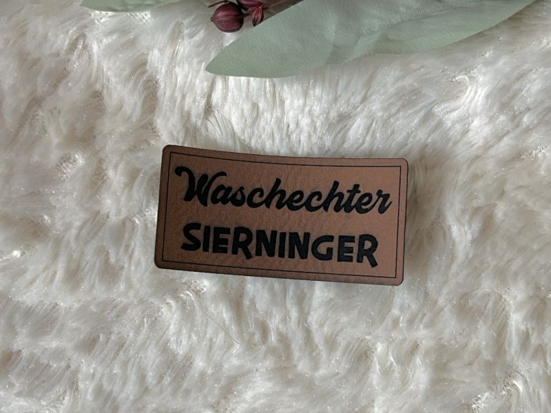 Label "Waschechter" -Wunschdorf 1 Lederlabel waschecht